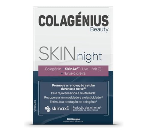 Colagénius | Beauty Skin Night | 30 cápsulas | Hidratante,Iluminador,Revitalizante,Anti-olheiras