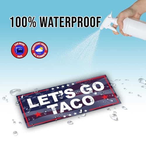 Image of Magnet Sticker Subtle Let's Go Taco Magnetic Anti Funny Leftist Feminist Social Justice Human Rights US Flag Magnet for Bumper, Refrigerator, Cruise Door, Car, Truck 7.5x3.75in