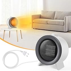 Ventilador Calentador Electrico Cootway Calentador de ventilador pequeño, 1000 W/700 W, calentador eléctrico, mini calentador de ventilador portátil para baño con tres niveles de potencia, para baño, oficina, sala de estar