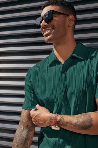 Image of PJ PAUL JONES Mens Polo Shirts Short Sleeve Textured Knit Polos