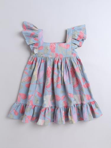 Image of The Magic Wand Printed Dresses for Kids Baby Girls, Fancy Stylish Knee Length One Piece Midi Frocks for Girls, Casual Dress for Summer Season