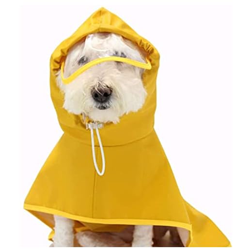 FYSM Chubasquero Pomerania de peluche con capucha, cinturón ajustable impermeable, poncho amarillo ligero (talla: L)