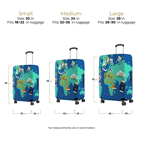 Image of Nasher Miles Polyester 65 (24 Inch) Medium Protective Luggage Cover - World Design