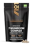 Organic Mushroom Complex 1575mg - 90 Capsules - Reishi, Cordyceps, Lion's Mane, White Fungus, Maitake, Shitake & Chaga (1 Month Supply) by Alpha01