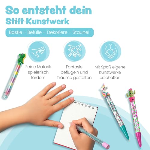 Clementoni Idea Stift-Atelier mit über 50 Accessoires - DIY Stifte-Set mit über 50 Accessoires - Bastelset zum Stifte selber machen, Kreativspielzeug & Geschenk-Set für Kinder ab 6 Jahren, 59415