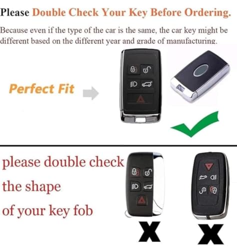 Image of BKN Luxury Metal Soft Car Key Cover Shell with Keychain & Full Protection Compatible with Land Rover Range Rover: Sport, Evoque, Velar, Discovery, Defender & Jaguar F-PACE (5B Push)