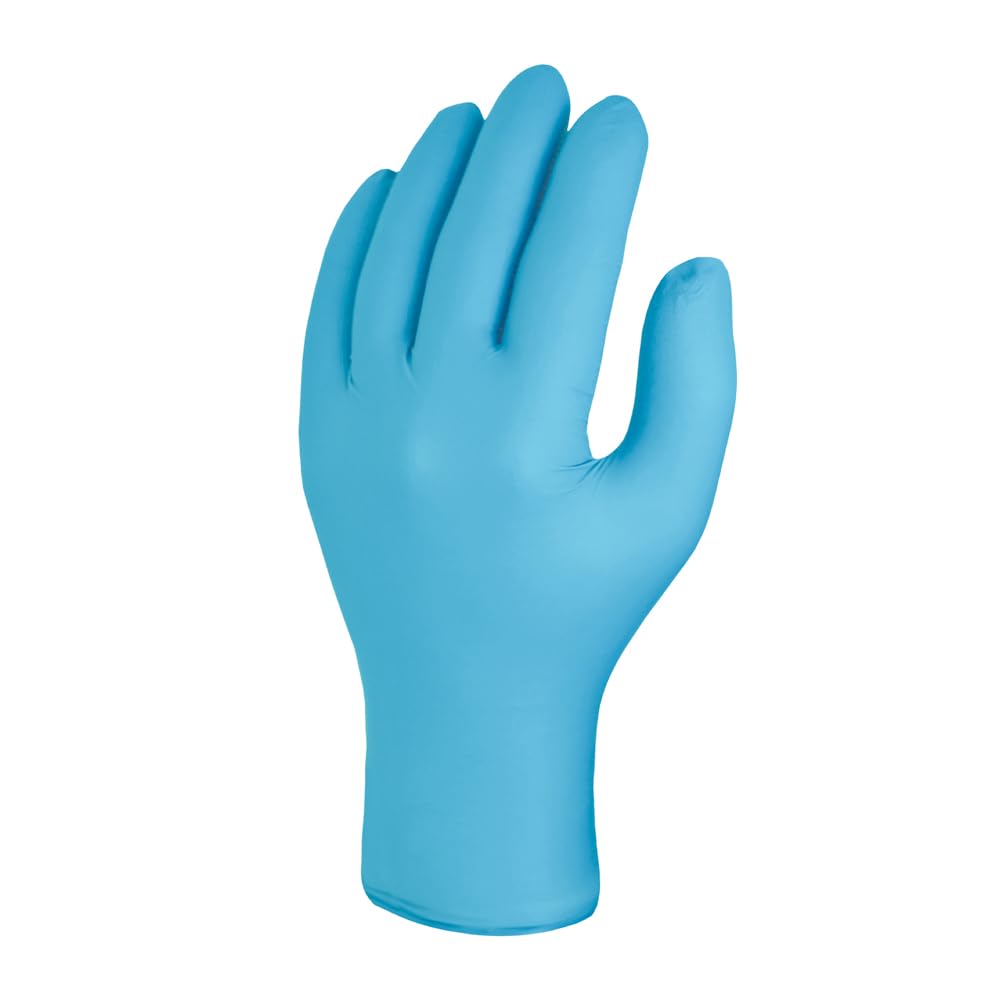 Skytec TX424 Blue (Box of 100) Disposable Nitrile Gloves - Multipurpose Latex Free Examination Gloves with High Grip (XSmall)