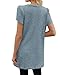 Naggoo Womens Summer Oversized Tunics Casual Short Sleeve Shirt Fashion Long T-Shirts to Wear with Leggings Nurse Tops Shirt with Pockets Blue L