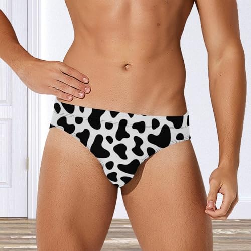 Cow Animal Pattern Men's Low Rise Swim Briefs Sexy Bikini Swimsuit Beach Swimwear4