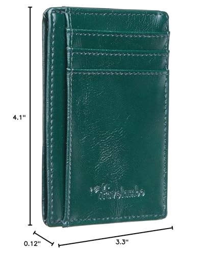 Image of Travelambo Slim Wallet Front Pocket Minimalist Leather RFID Blocking Medium Size
