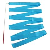 E-Goal 4M Gymnastik-Tanz-Band mit Anti-Rutsch-Lange-Stick aus Metall eingegossenes Kabel-Himmelblau