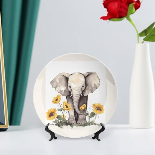 Plato decorativo de porcelana con soporte 7 pulgadas miniatura 6
