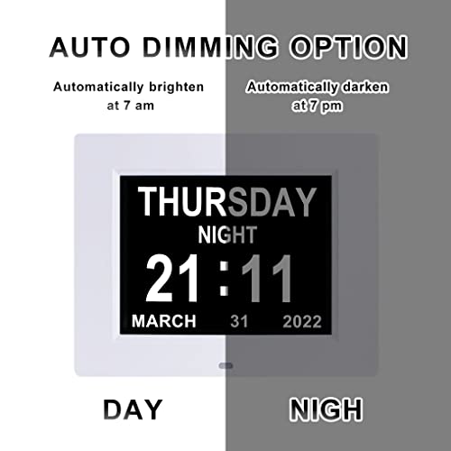 Johnziny 【New 2023 8 Inch Digital Clock With Date And Day Of The Week,Large Number Digital Clock Large Display Dementia Products For Elderly Seniors,Day Clocks For Seniors #TOP5