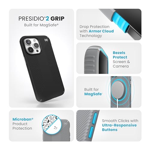 Coque iPhone 15 Pro Max MagSafe Speck Presidio2 Grip toucher premium