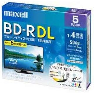 Maxell 写 BD-R DL 标准260分4倍速 ワイドプリンタブルホワイト 5片装 brv50wpe . 5s