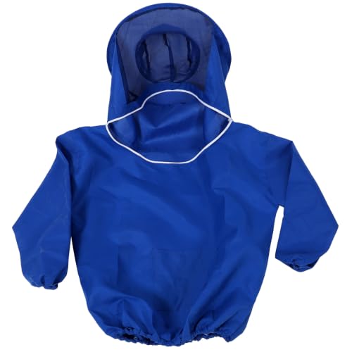 Traje de apicultor profesional azul con velo protector integrado cómodo de poliéster