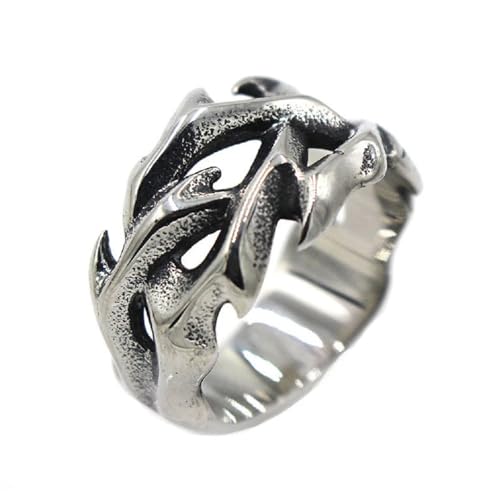 Anneau punk couronne d'épines vintage ajouré pour hommes et femmes style gothique grunge