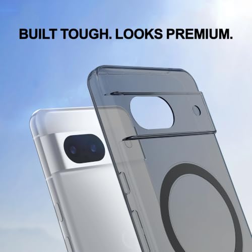 Image of Compatible for Google Pixel 8 5G Translucent Hard Back | Only Compatible with Wireless Magnetic Accessories | Thin and Slim Magnetic Back Cover (Black)