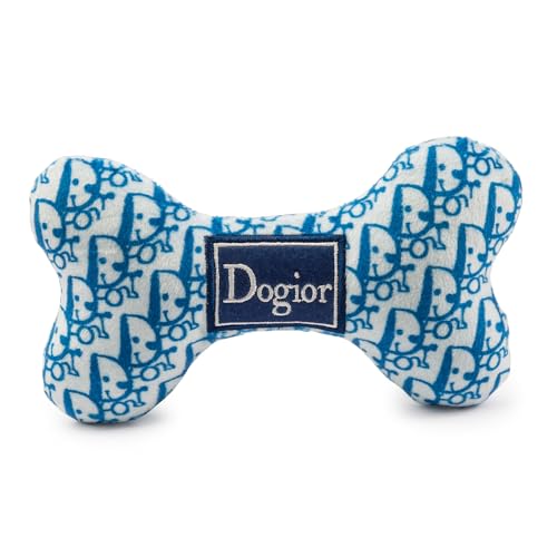 Haute Diggity Dog Dogior Bone, Plush Designer Dog Toys with Interactive Squeaker, Stimulating Pet Enrichment, Machine-Washable & Safe Materials for All Breeds, Size Medium