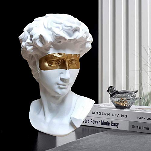 Greek David Head Statues Classic Greek Figure Head Statue Art Craft Resin Figurine Head Sculptures For Home Office Tabletop Decor - White #TOP3
