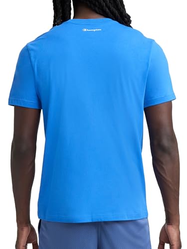 Image of Champion Men's Graphic Short Sleeve T-Shirt, Standard Fit, Classic Script Logo, Midweight 100% Cotton