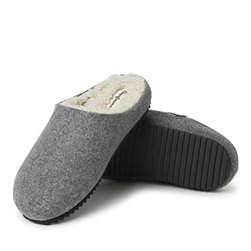 Dearfoams Women's Microwool Molded Footbed Clog Slipper, Grey Heather, Medium #TOP29