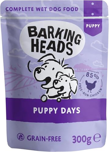 Barking Heads Wet Dog Food For Puppies - Puppy Days - No Artificial Flavours - Grain-Free Recipe (10 x 300 g)