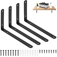 9 Staffe Per Mensole Nere 125x75mm - Reggimensola In Ferro Con Viti, Per Librerie E Espositori - Foto 2