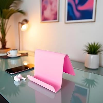 1pc Pink Portable Mini Desktop Phone Stand,Universal Candy Mobile Phone Accessories Portable Mini Desktop Stand for iPhone Phone Xiaomi Cell Table Holder,Accessories
