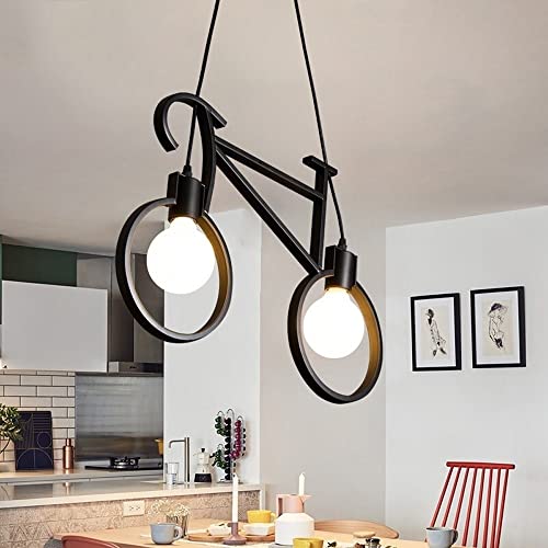 Lámpara colgante moderna de techo con estilo de bicicleta y luz creativa 2