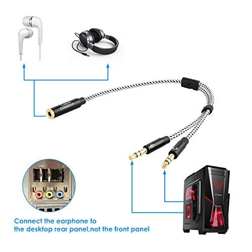 Cable divisor de audífonos 3.5mm con adaptador CTIA a OMTP miniatura 5