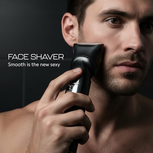 Image of Zlade Jaws Alpha All-In-One Beard Trimmer for Men, 1200 mAh powerful battery with 150min runtime, USB C Ultra Fast Charging, IPX7 Waterproof full Washable Aluminium Body | 0mm to 10mm Precision Cutting | Smart Travel Lock and Digital Display with 3 Power Modes (Grey)