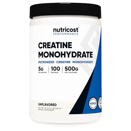 Nutricost Creatine Monohydrate Micronized Powder 500G, 5000mg Per Serv (5g) - Micronized Creatine Monohydrate, 100 Servings, 17.9 Oz
