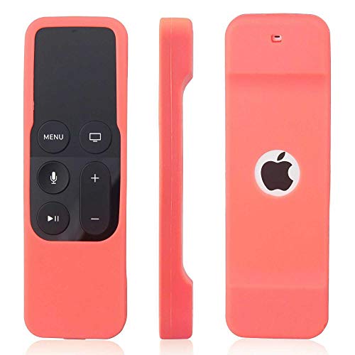 ELLENNE Silikon-Schutzhülle mit Fernbedienung für Apple TV 4. Gen. (Rosa)