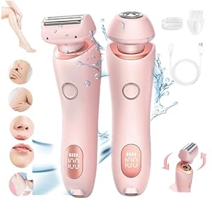 Silkglide Pro - 2025 Best Silk Glide Razor, 2 in 1 Electric Shaver Razors for Women, Silk Glide Epilator Painless Hair Removal at Home, Wet & Dry (Pink)