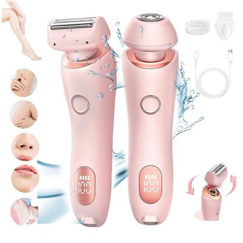 Silkglide Pro - 2025 Best Silk Glide Razor, 2 in 1 Electric Shaver Razors for Women, Silk Glide Epilator Painless Hair Removal at Home, Wet & Dry (Pink)