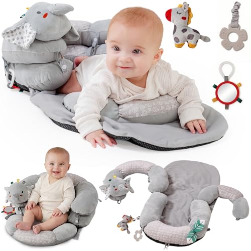 Knotly 2-in-1 Tummy Time & Baby Lounger Elephant