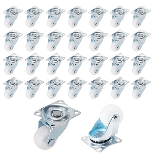 Roulettes pivotantes de 25 mm pour ranger la maison lot de 30 roues blanches de meuble