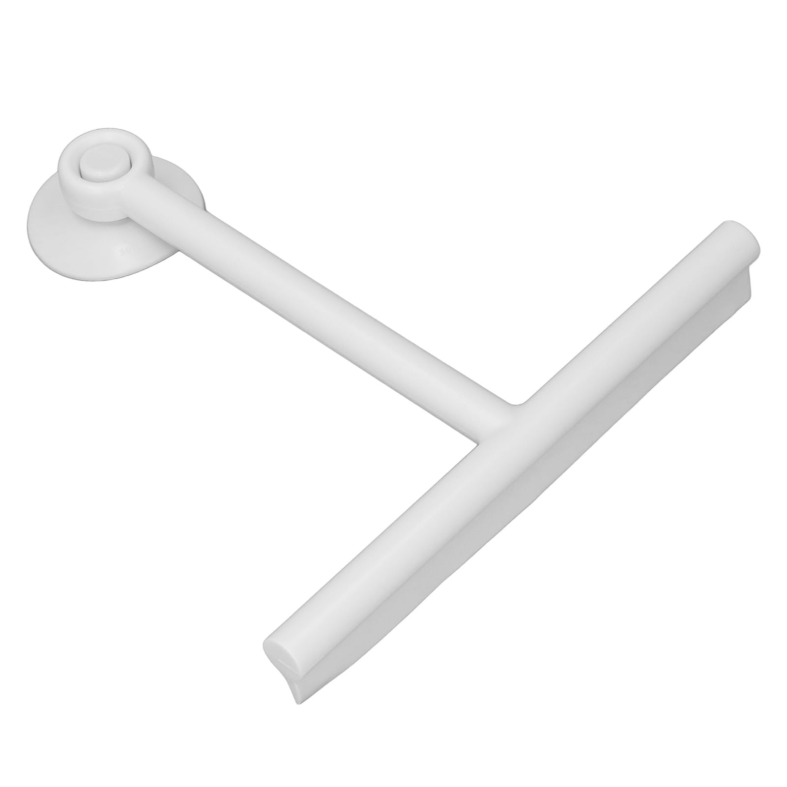 Shower Squeegee for Glass Doors, Reusable Silicone Window Squeegee Bathroom Squeegee with Non Slip Handle and Suction Cup for Glass, Window, Door, Mirror, Car Windshield (White)