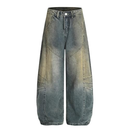 Men's Jeans American Retro Patchwork Loose Commute Casual Daily Pants