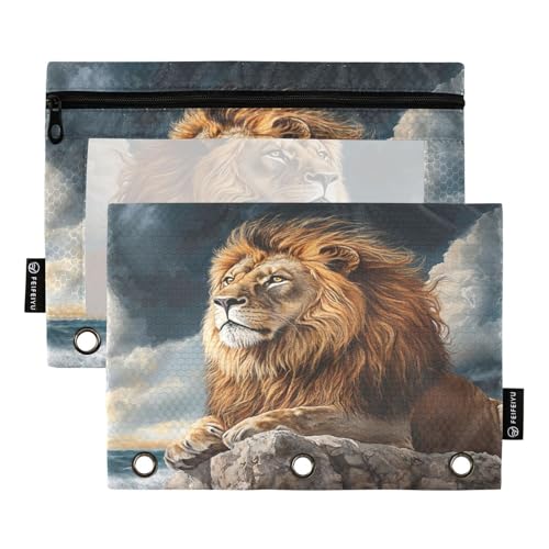 Lgplefti File Folder Sky Lion Against Stormy Expanding File Folder Animal Binder Pouches Home Office School Supplies Documents Files Paper