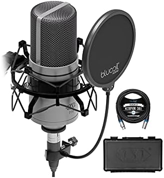 MXL 770 Cardioid Condenser Microphone for Piano, Guitar, String Instruments, and Vocal Recording (Silver) Bundle with Blucoil 10-FT Balanced XLR Cable, and Pop Filter Windscreen