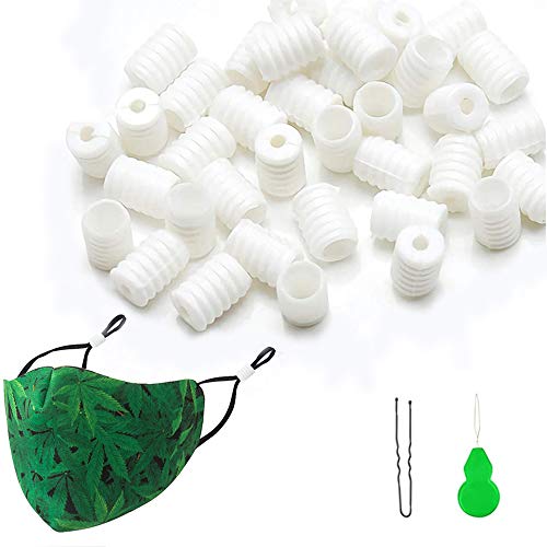 Cord Locks Silicone PVC Toggles for Drawstrings Elastic Cord Adjuster Non-Slip Stopper, Adjustable Lanyard Buckle Barrel Connectors, for Drawstrings Elastic Cord Adjuster Non-Slip Stopper (White, 500)