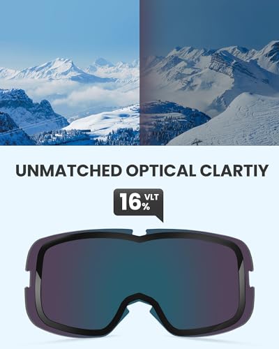OutdoorMaster Owl Ski Goggles OTG, Snow Snowboard Goggles for Men Women Youth, Anti-Fog, 100% UV Protection - Image 2