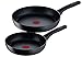 Tefal G28191 Black Stone 2-teiliges Pfannenset | 24/28 cm | Antihaftversiegelung | Thermo-Signal Temperaturanzeiger | | induktionsgeeignet | Schwarz