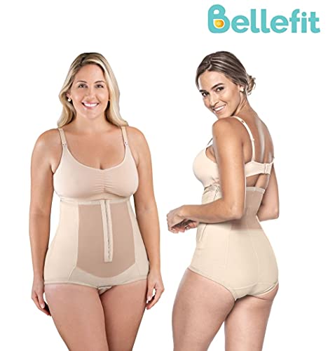 Bellefit Dual-Closure Girdle Postpartum Abdominal Trainer - C Section & Natural Birth Recovery Beige #TOP1