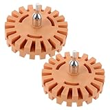 Cabilock 2 Stück Teiliges Gezahntes Gummiradierer Rad Bohrmaschinen Aufsatz für Effektive Entfernung von Kleberesten Auto und Rv Aufklebern Geeignet für Bohrmaschinen und Druckluftwerkzeuge