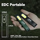 WARSUN T7 Pro EDC Torch, 400 Lumens Compact Pocket Flashlight, USB-C Rechargeable, IPX4 Water Resistant, Dual Material Body, Red & Blue Strobe Light (1, Black) - Image 2