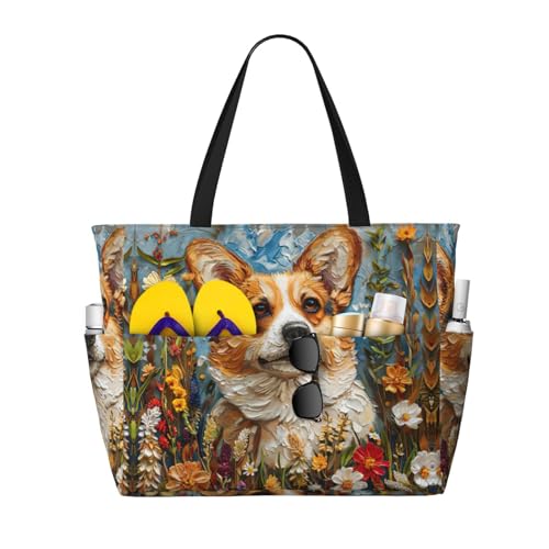 Sac fourre-tout Corgi grand sac à main noir anti-encombrement pour femme