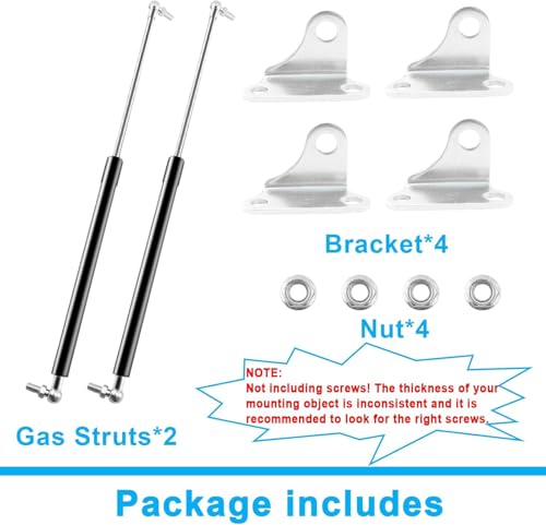Koaudb 380MM 10KG/100N Gasdruckfeder 2 Stück L-Typ Gasdruckdämpfer für Staukasten-Deckel Wohnmobilbett Kellertür Stoßdämpfer Druckfeder Gasdruckdämpfer-Geeignetes Gewicht 8-12kg (15in/22.5LB)
